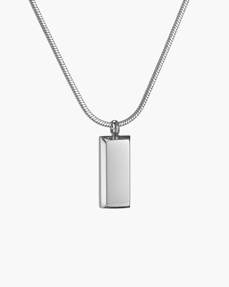 Axis Tag Pendant – Minimalist Steel Necklace for Men