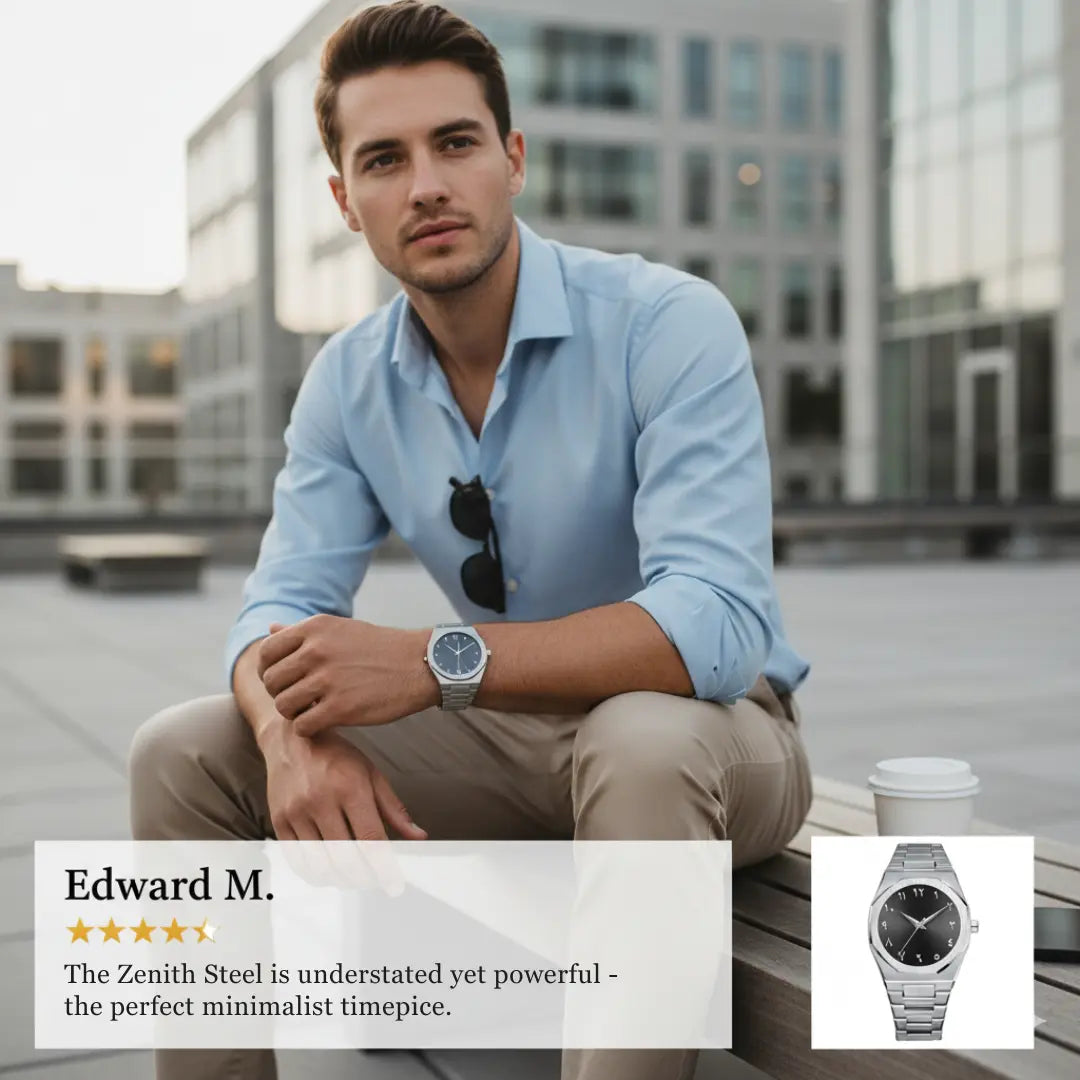 Zenith Steel Luxury Minimalist Quartz Watch