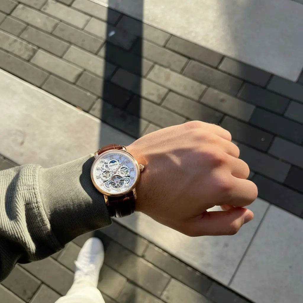 Business Leather Band Mechanical Automatic Men's Watch