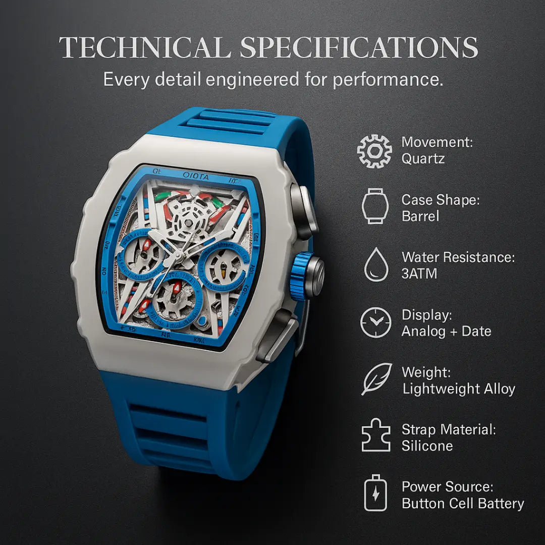 HOVX Atlas Barrel – Men’s Quartz Barrel-Shaped Watch