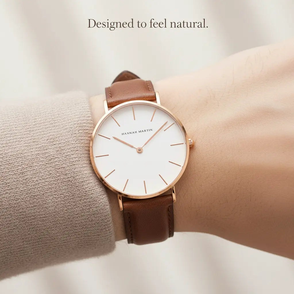 HOVX Eclipse Classic – Minimalist Leather Men’s Watch 40mm