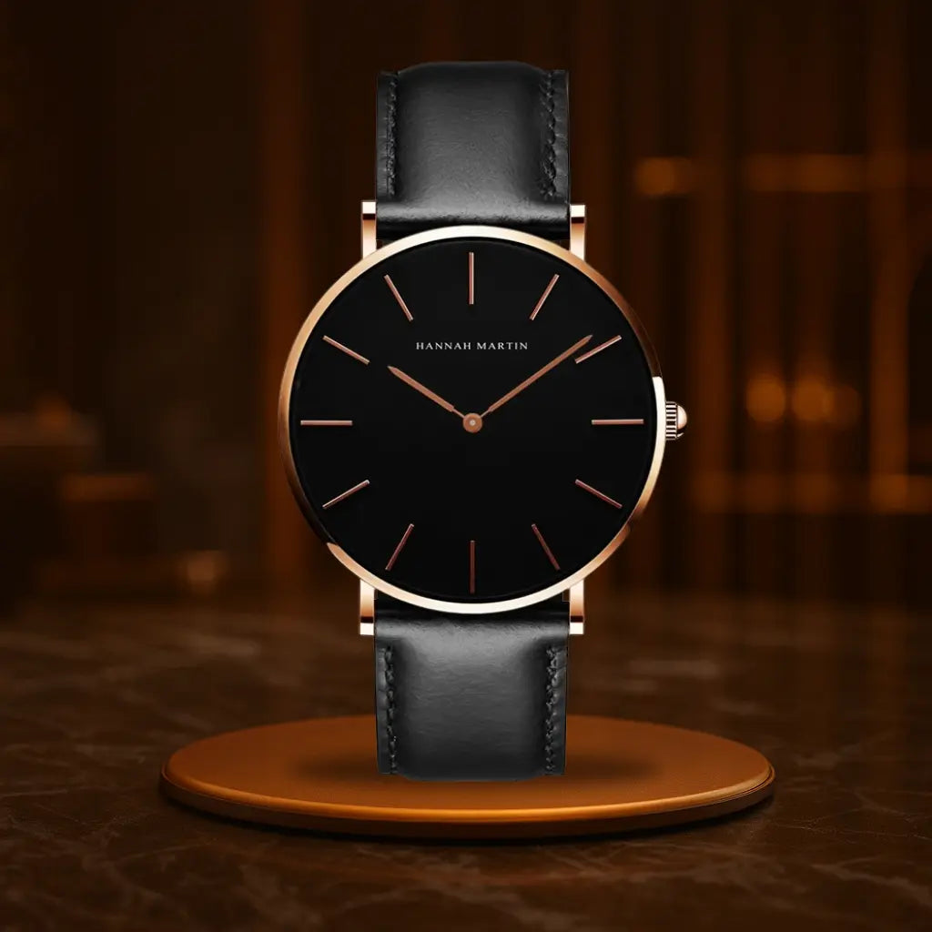 HOVX Eclipse Classic – Minimalist Leather Men’s Watch 40mm