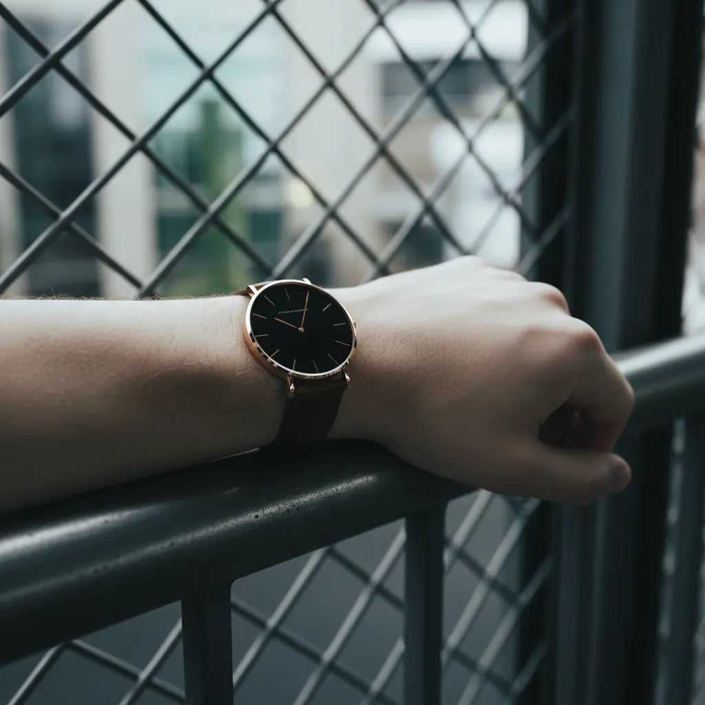 HOVX Eclipse Classic – Minimalist Leather Men’s Watch 40mm