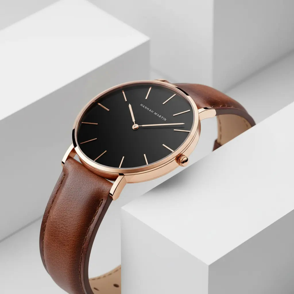 HOVX Eclipse Classic – Minimalist Leather Men’s Watch 40mm