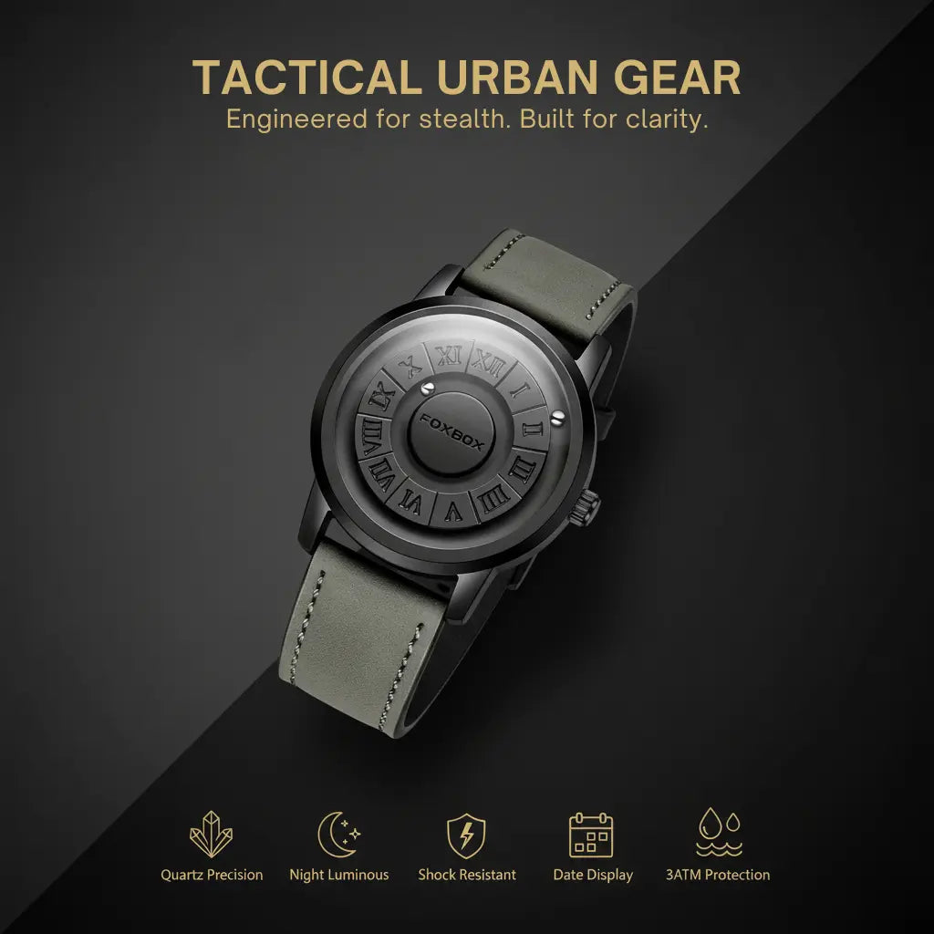 HOVX Eclipse Vortex – Men’s Quartz Leather Watch