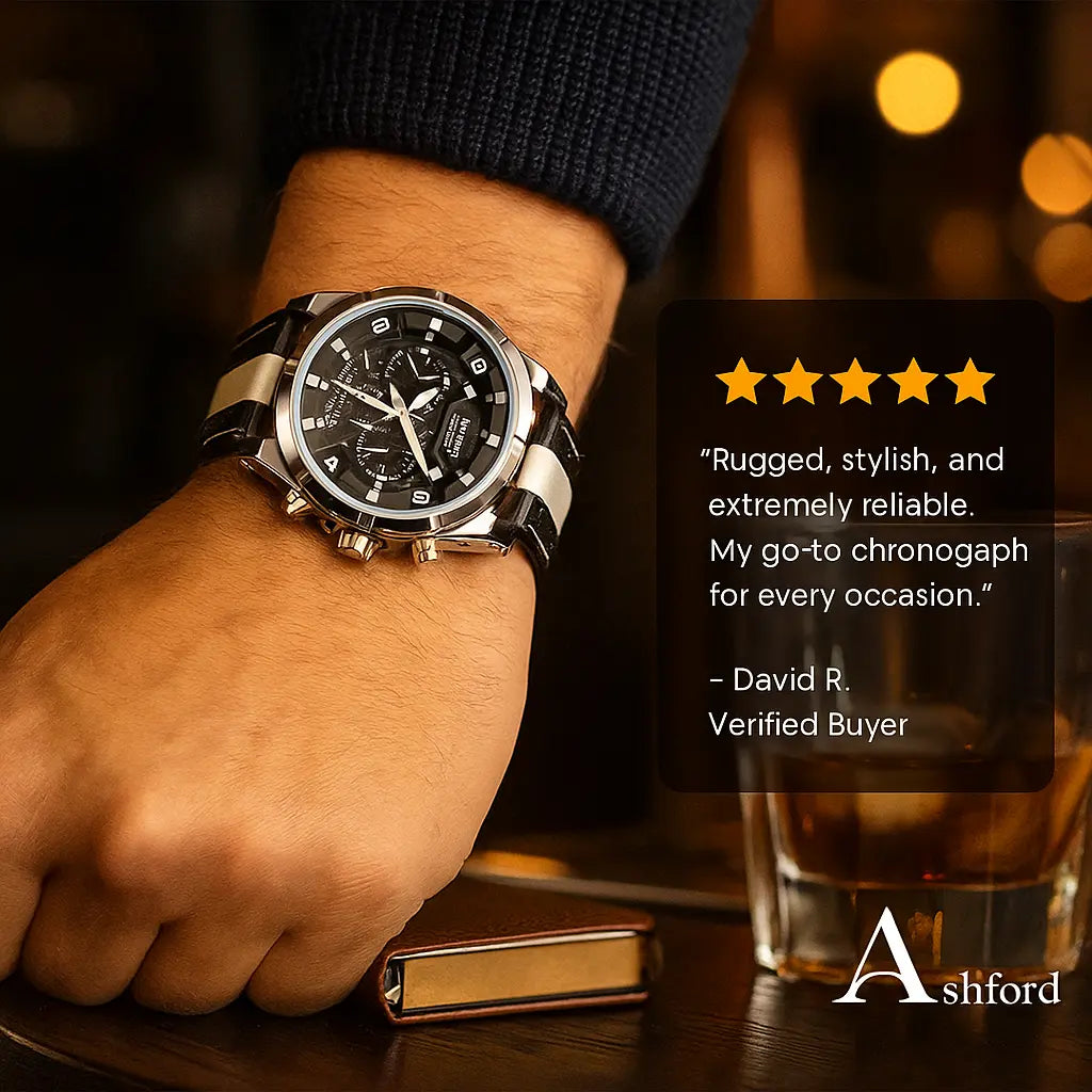 Luxury Leather Military Sport Chronograph Men's Watch