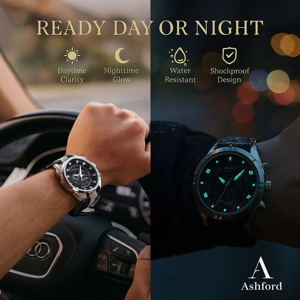 Luxury Leather Military Sport Chronograph Men's Watch