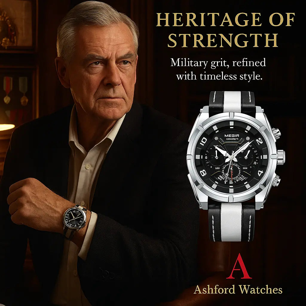 Luxury Leather Military Sport Chronograph Men's Watch