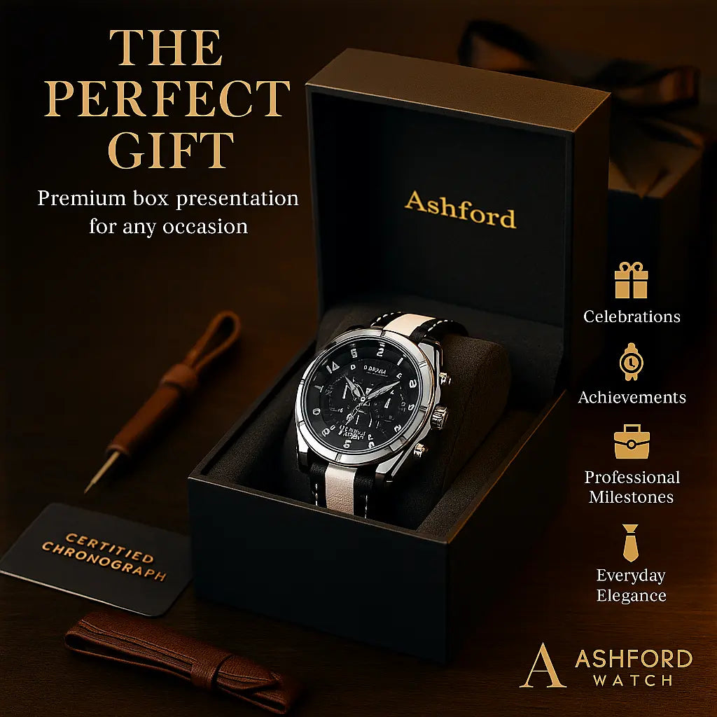 Luxury Leather Military Sport Chronograph Men's Watch