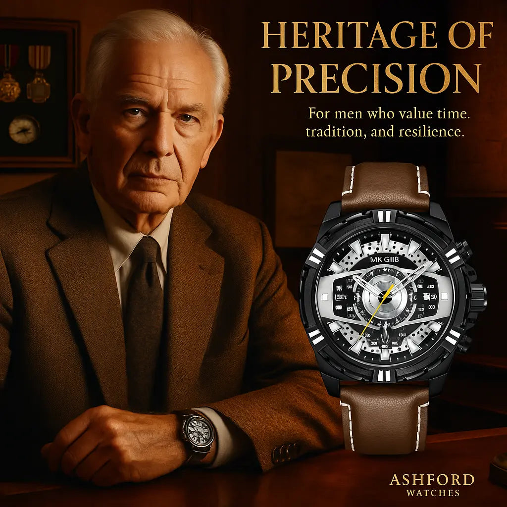 Luxury Quartz Chronograph Military Sport Leather Men's Watch