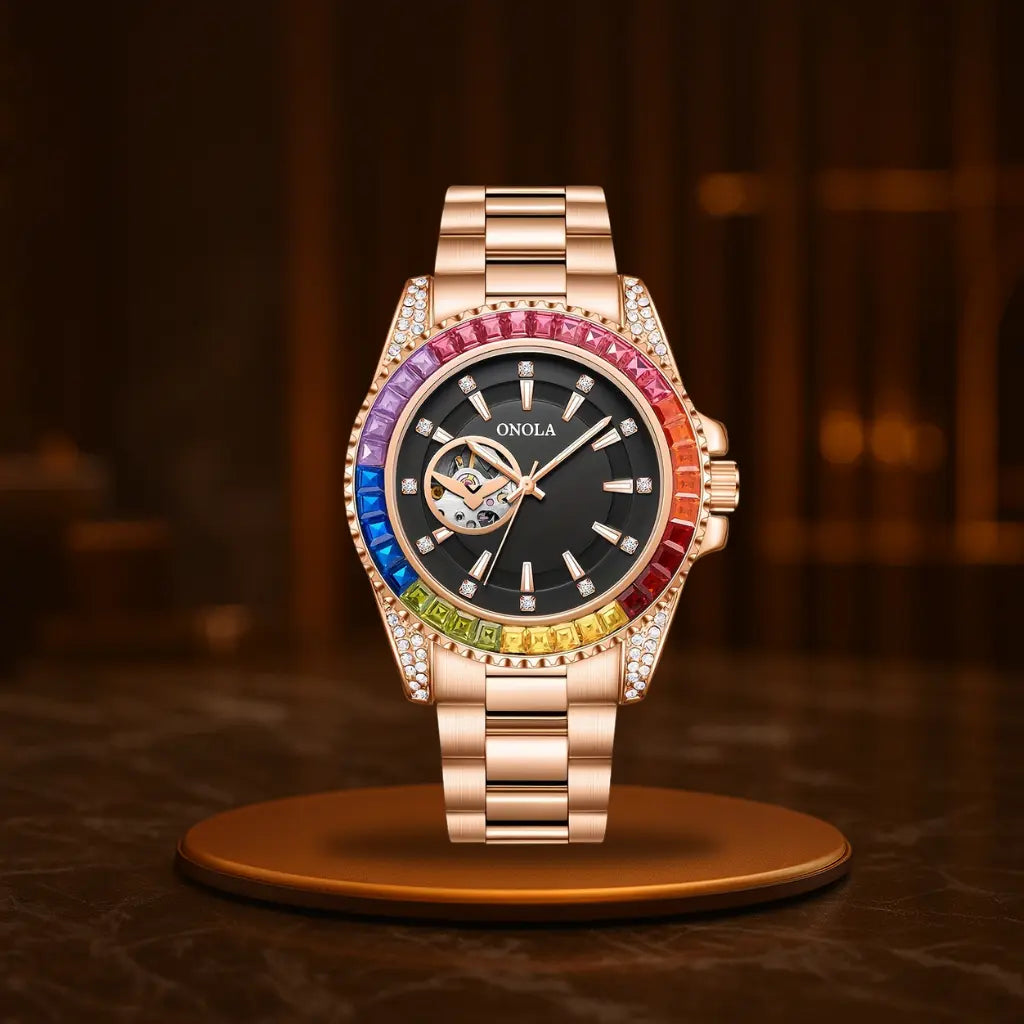 Rainbow Luxe Automatic Skeleton Watch