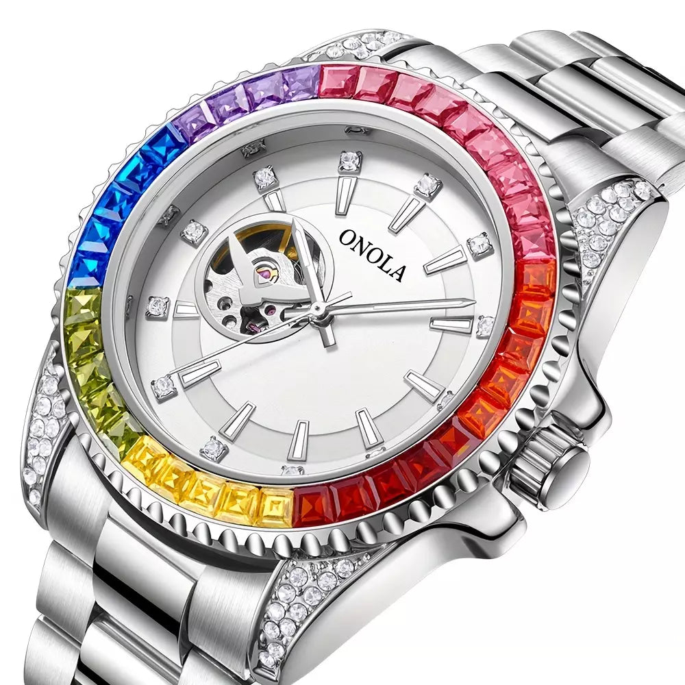 Rainbow Luxe Automatic Skeleton Watch
