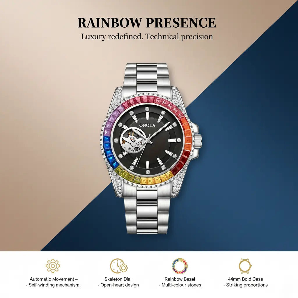 Rainbow Luxe Automatic Skeleton Watch