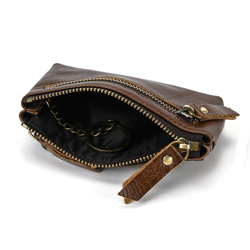Vintage Cowhide Multi-Layer Mini Wallet