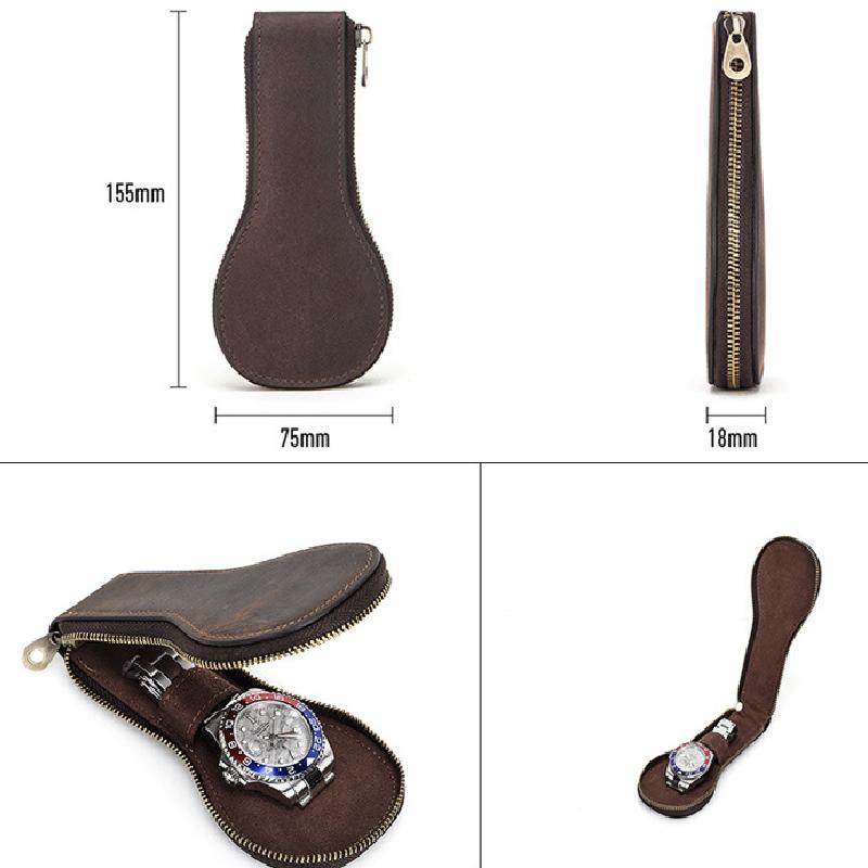 Vintage Leather Watch Travel Case