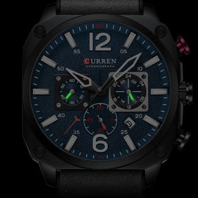 Business Leather Quartz Waterproof Wrist Men's Watch