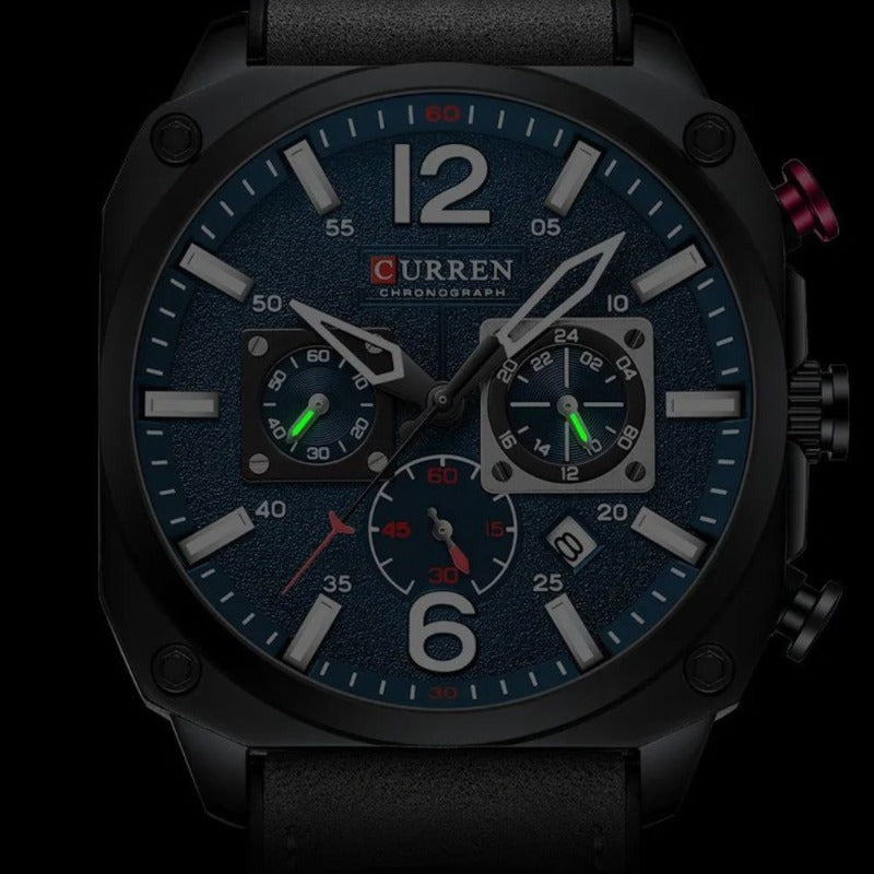 Business Leather Quartz Waterproof Wrist Men's Watch