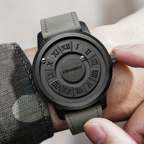 HOVX Eclipse Vortex – Men’s Quartz Leather Watch