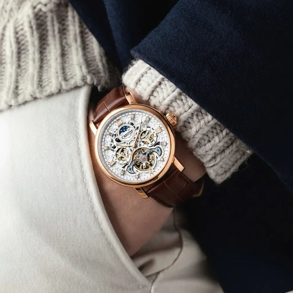 Business Leather Band Mechanical Automatic Men's Watch