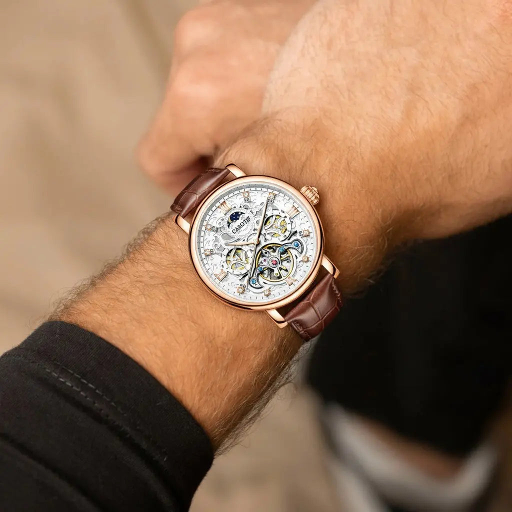 Business Leather Band Mechanical Automatic Men's Watch