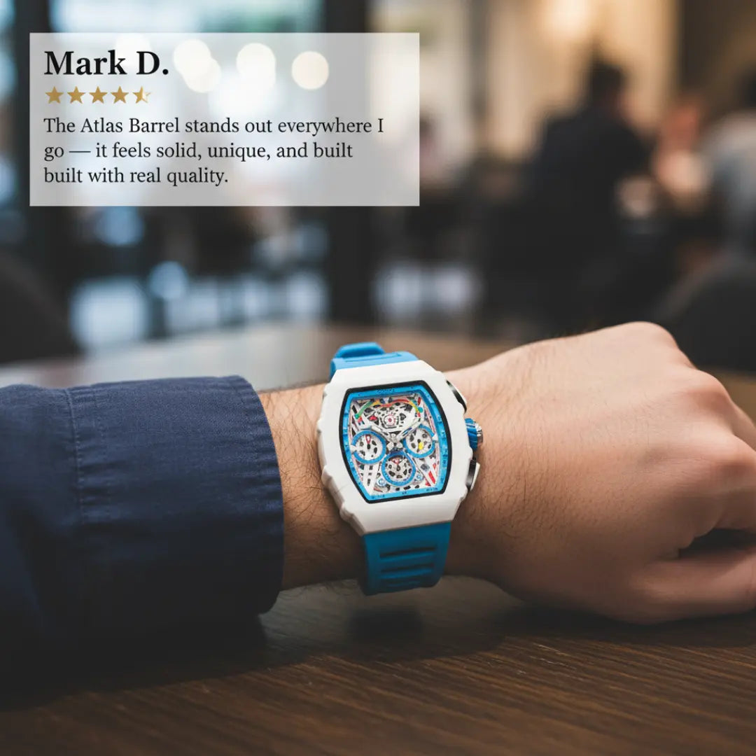 HOVX Atlas Barrel – Men’s Quartz Barrel-Shaped Watch