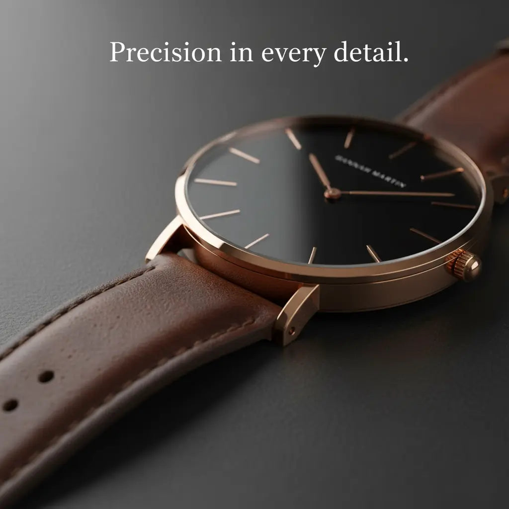 HOVX Eclipse Classic – Minimalist Leather Men’s Watch 40mm