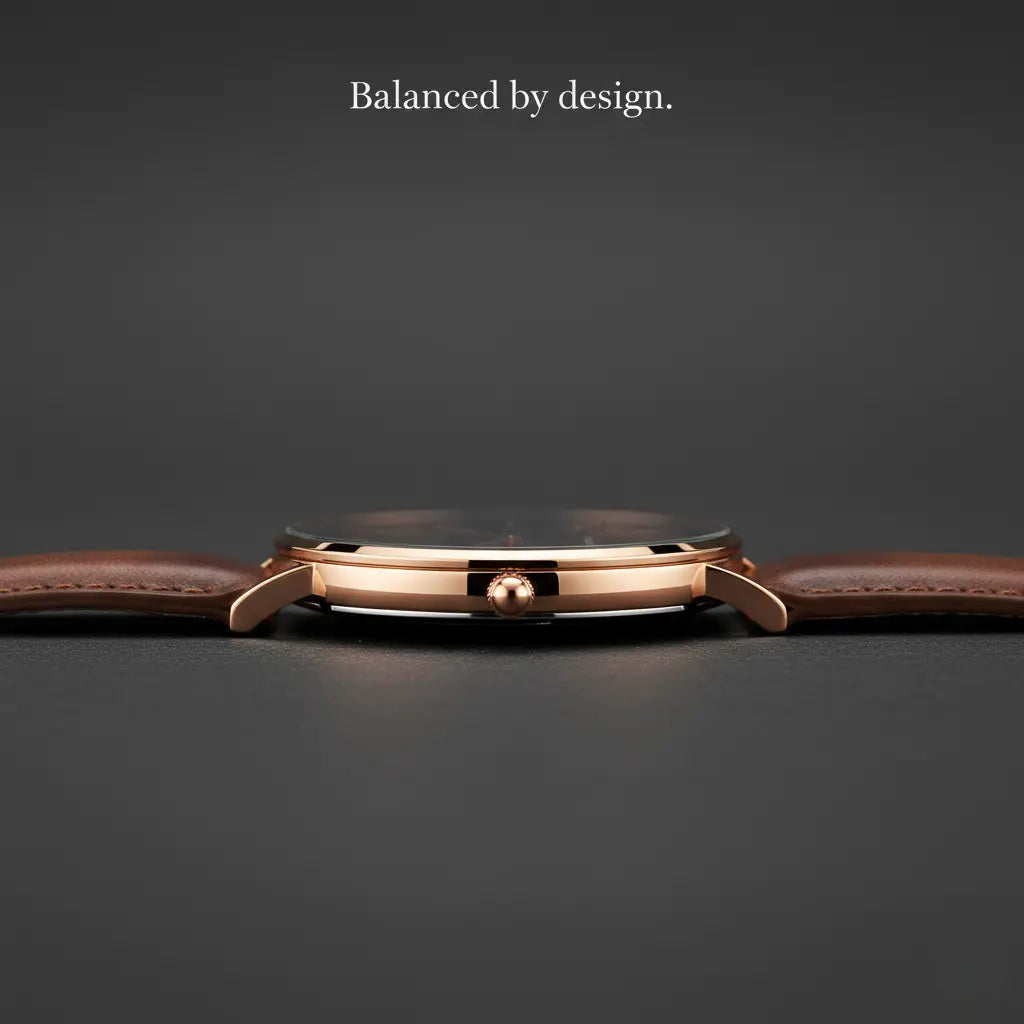 HOVX Eclipse Classic – Minimalist Leather Men’s Watch 40mm