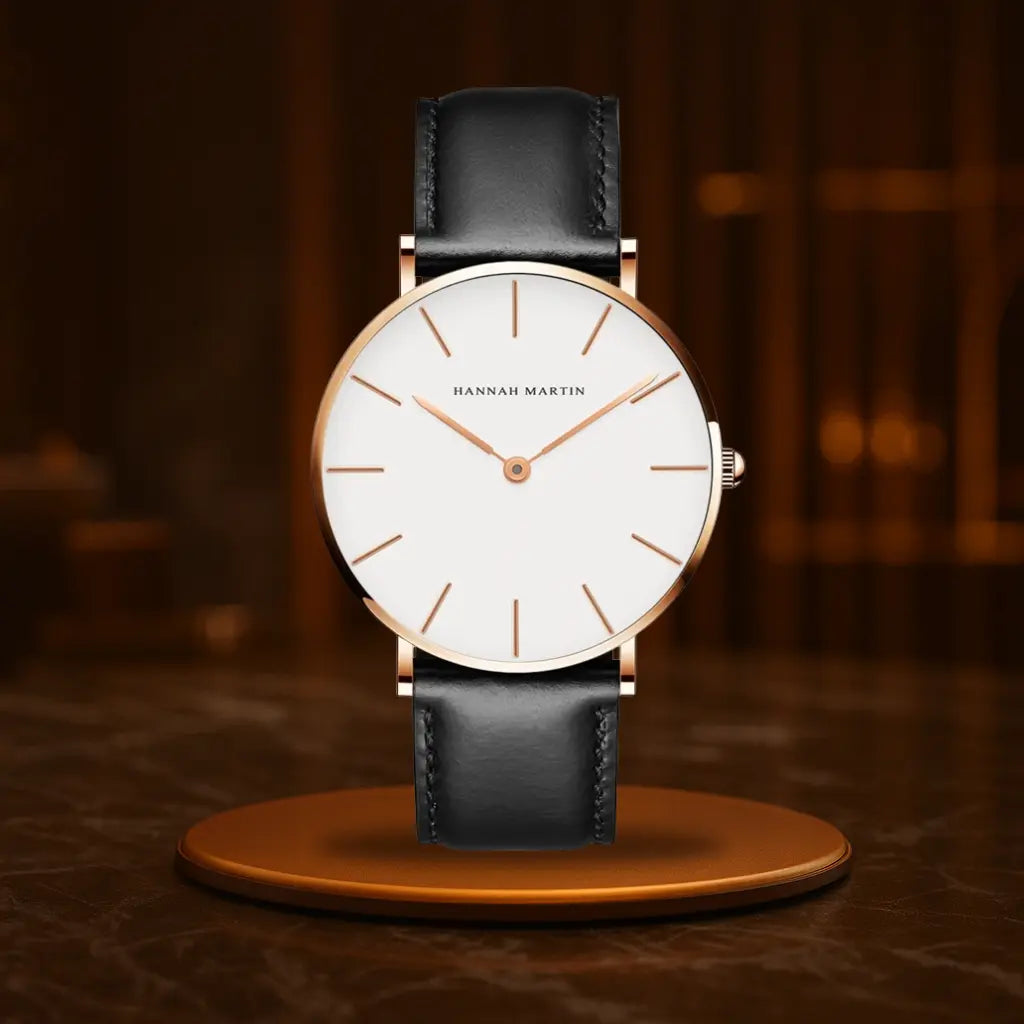 HOVX Eclipse Classic – Minimalist Leather Men’s Watch 40mm