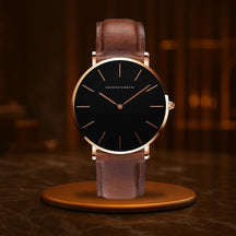 HOVX Eclipse Classic – Minimalist Leather Men’s Watch 40mm