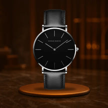 HOVX Eclipse Classic – Minimalist Leather Men’s Watch 40mm