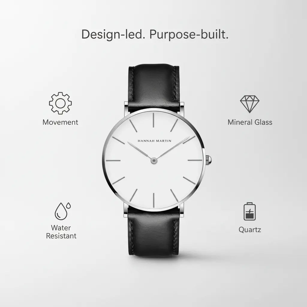 HOVX Eclipse Classic – Minimalist Leather Men’s Watch 40mm