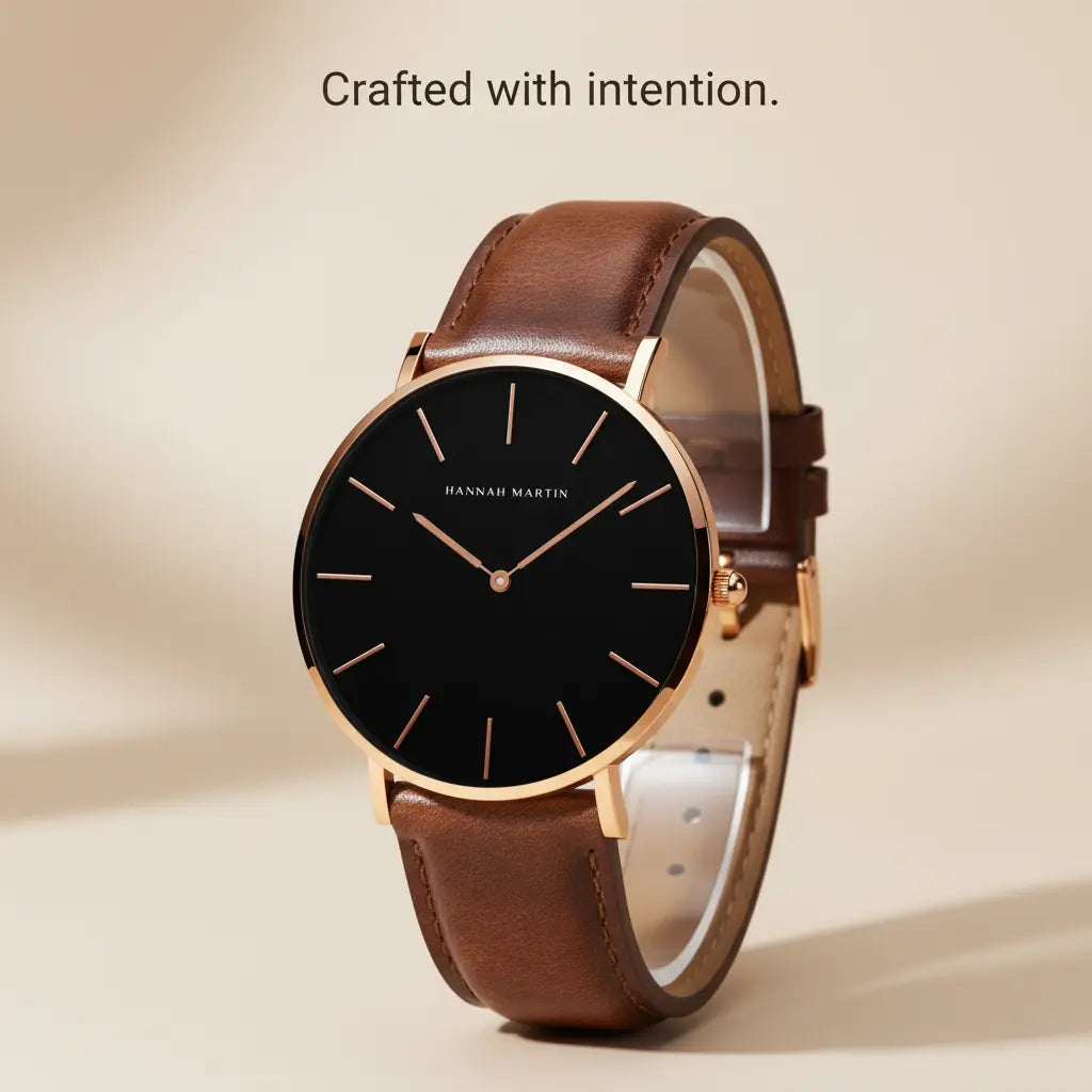 HOVX Eclipse Classic – Minimalist Leather Men’s Watch 40mm