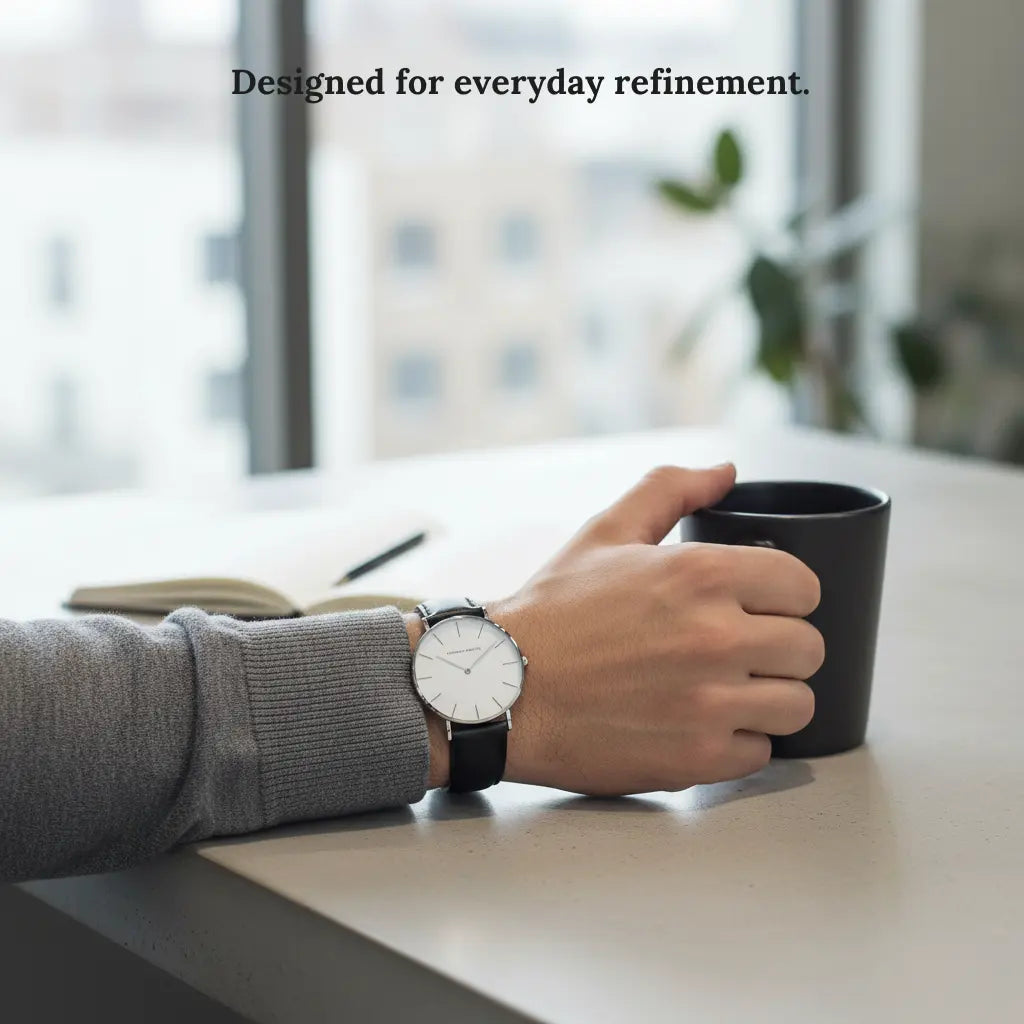 HOVX Eclipse Classic – Minimalist Leather Men’s Watch 40mm