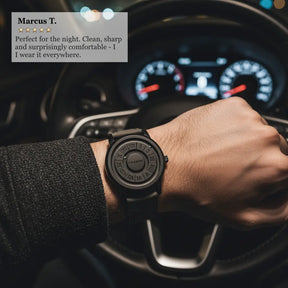 HOVX Eclipse Vortex – Men’s Quartz Leather Watch