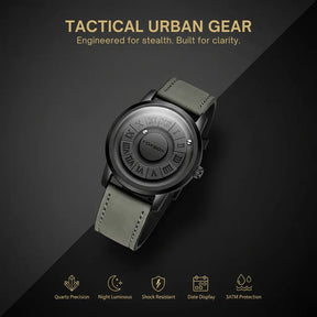 HOVX Eclipse Vortex – Men’s Quartz Leather Watch