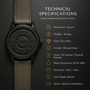 HOVX Eclipse Vortex – Men’s Quartz Leather Watch