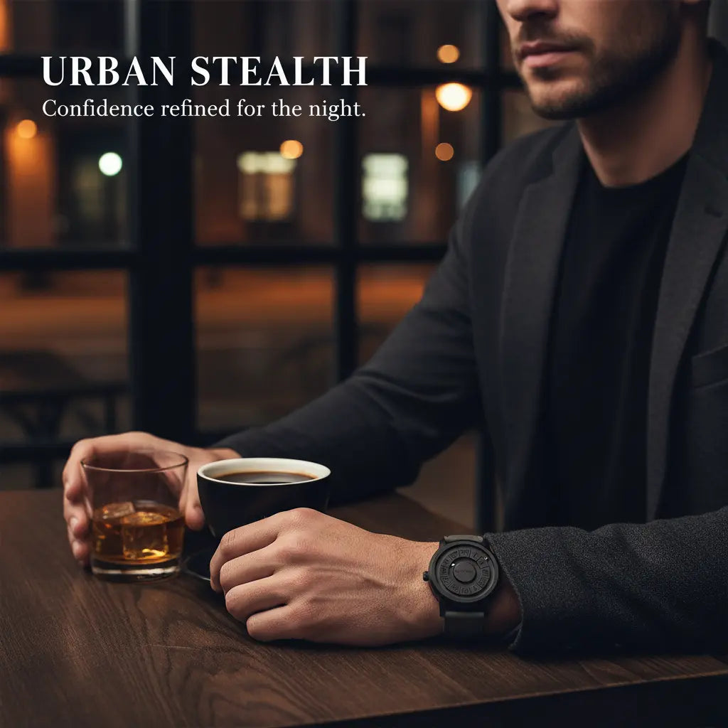 HOVX Eclipse Vortex – Men’s Quartz Leather Watch