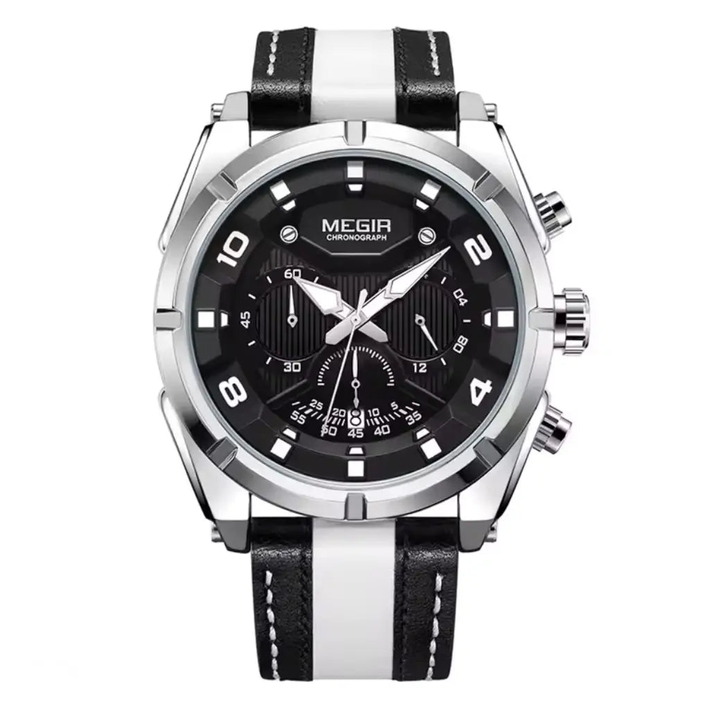 Luxury Leather Military Sport Chronograph Men's Watch