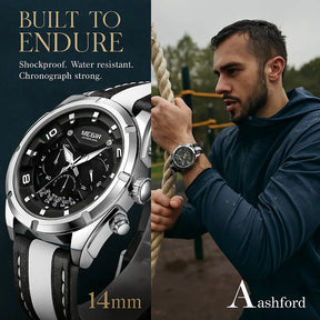 Luxury Leather Military Sport Chronograph Men's Watch