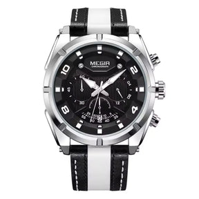Luxury Leather Military Sport Chronograph Men's Watch