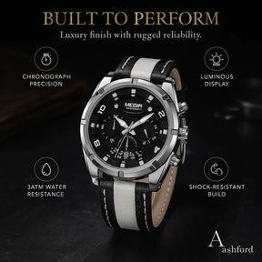 Luxury Leather Military Sport Chronograph Men's Watch