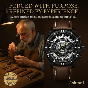 Luxury Quartz Chronograph Military Sport Leather Men's Watch