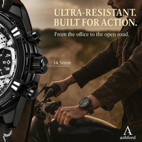 Luxury Quartz Chronograph Military Sport Leather Men's Watch