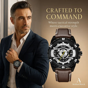Luxury Quartz Chronograph Military Sport Leather Men's Watch