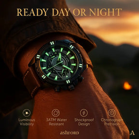 Luxury Quartz Chronograph Military Sport Leather Men's Watch