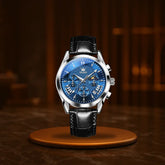 Quartz Men's Watch with Genuine Leather Band