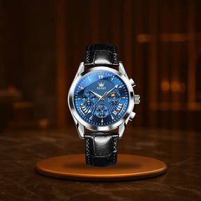 Quartz Men's Watch with Genuine Leather Band