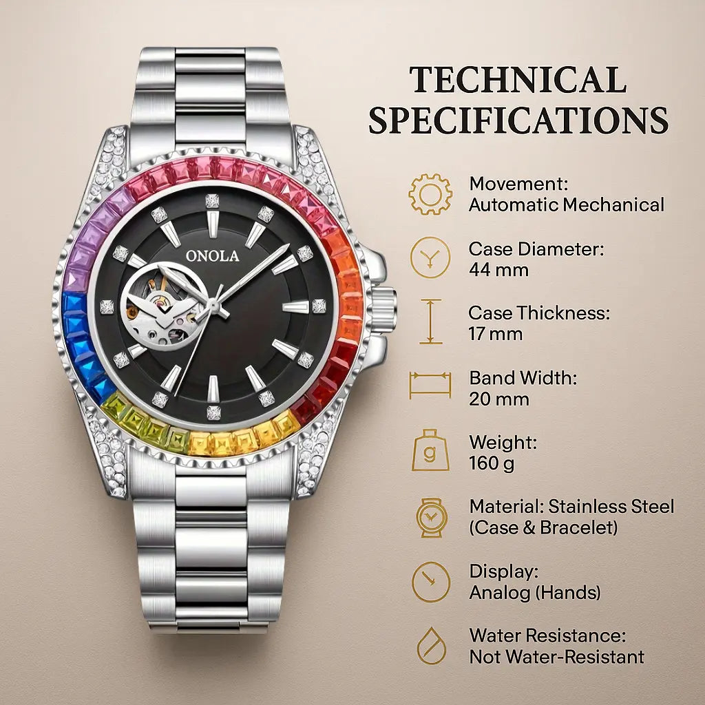 Rainbow Luxe Automatic Skeleton Watch