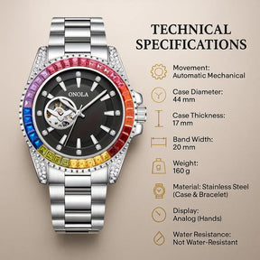 Rainbow Luxe Automatic Skeleton Watch