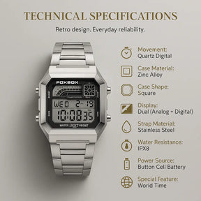 RetroSquare Digital Watch